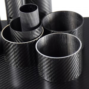 3K twill plain pattern roll wrapped carbon fiber composite tube