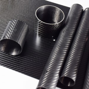 3K twill plain pattern roll wrapped carbon fiber composite tube