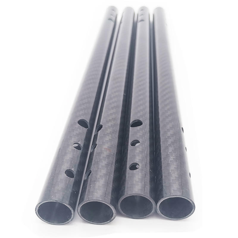Factory source Carbon Fiber Woven Tube - CNC drilled Forged Carbon Fiber Tube 3k Carbon Fiber Pole – Snowwing