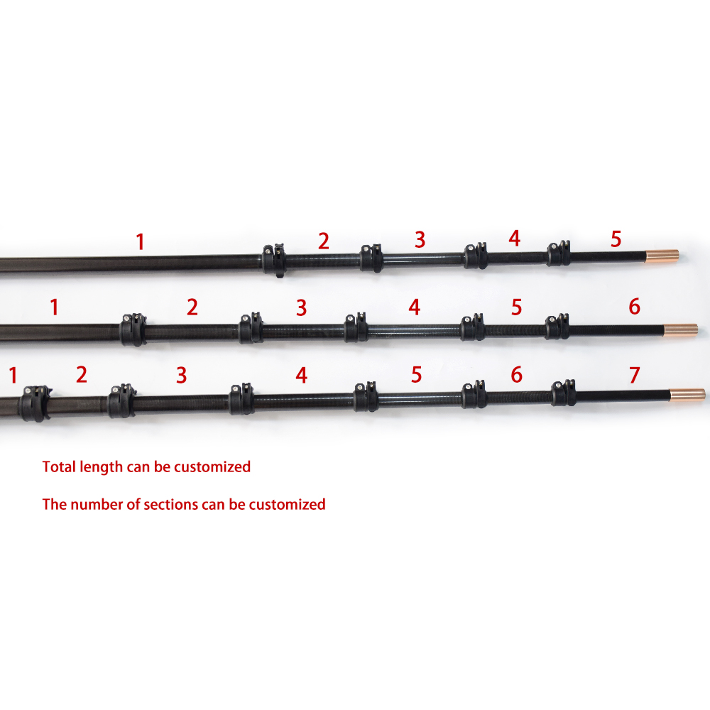 Carbon Fiber Telescopic Fishing Rods With eyelets Carbon Fiber Outrigger  Pole