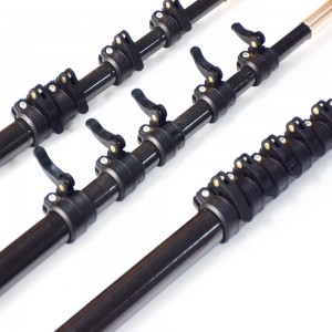 Carbon Fiber telescopic extension push pole’s with clamps in black color 80fot Metal detectors