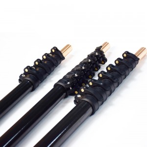 High stiffness 15m 3k twill matte carbon fiber telescopic composite pole for window cleaning