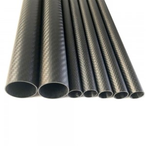 High strength 3k twill glossy finish round Carbon fiber tube Telescopic Pole