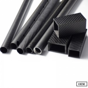 Custom 3K Carbon Fiber pipe connector round carbon fiber tube