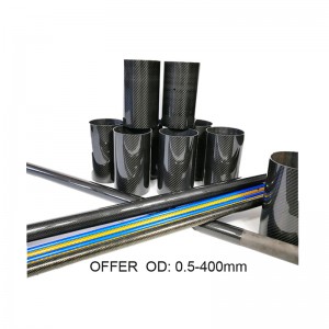 Colored 3K Glossy 2mm 3mm 4mm 6mm 25mm Full Size Twill Plain Surface Carbon Fiber Tubes
