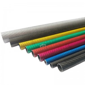 China Color Fiber Carbon Tubes Carbon Pole Factories 1mm 2mm 5mm 10mm