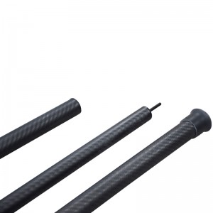 Hot Sale 100% Full Test Customized Carbon Fiber Black Fiberglass Telescoping Pole Manufacturer in China