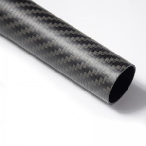 High strength 3k twill glossy finish round Carbon fiber tube
