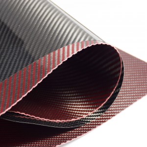 1mm 2mm 3mm Rool Wrapped Carbon Fibre Sheet red Twill Heat Resistance Glossy Carbon Fiber Sheets