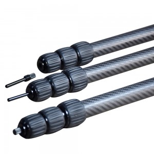100% carbon fiber extension poles telescopic tubes Black poles custom length