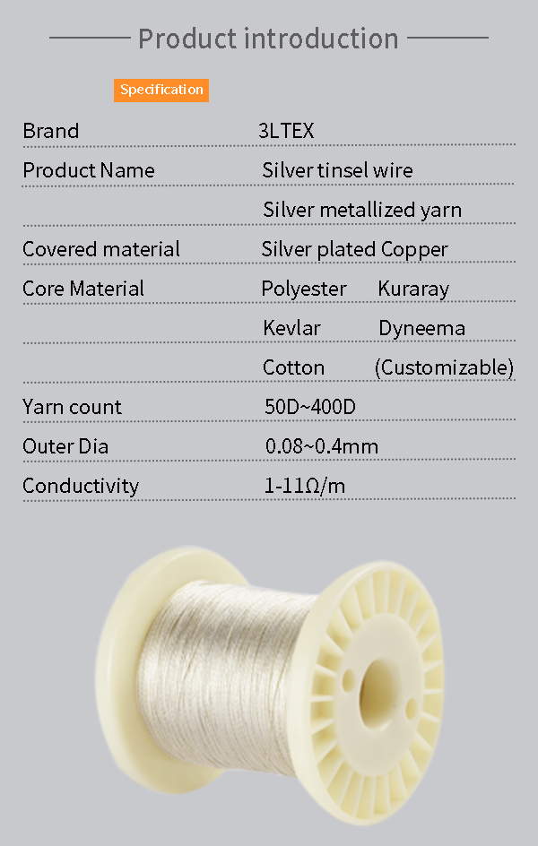 silver metallized thread