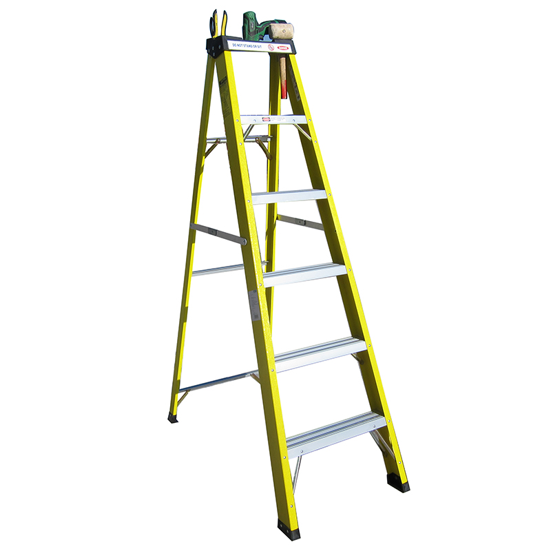100% Original Lightweight Adjustable Ladder - 300 lb load capacity high quality fiberglass triangle fiberglass step ladder – ABC TOOLS