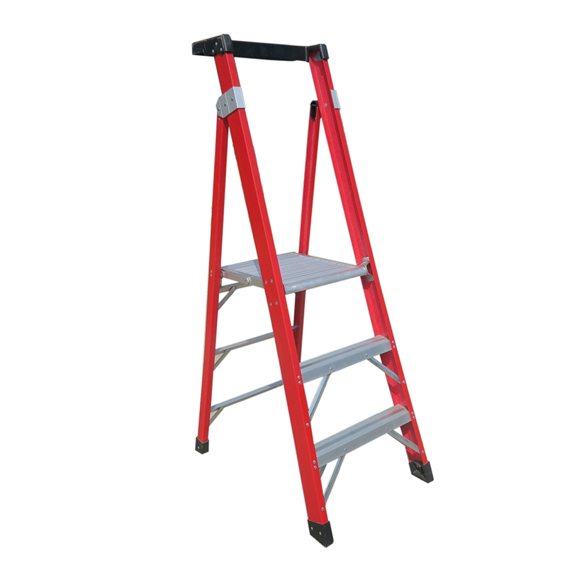Hot Selling for Three Step Folding Ladder - 300lb load capacity fiberglass step ladder FGHP103S – ABC TOOLS