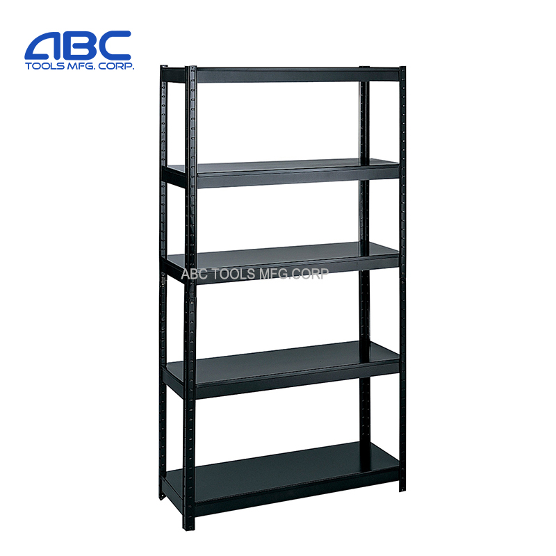 Philippines hot sale 5 tiers heavy duty white/black galvanized metal slotted boltless DIY rack shelving with powder coated Featured Image