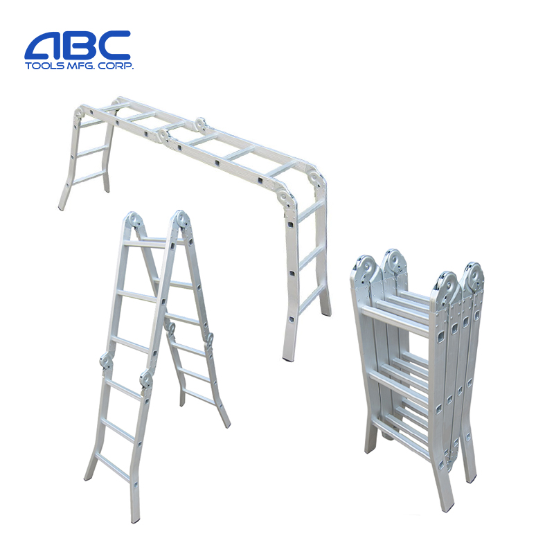 Aluminium Industrial telescopic by step straight articulating ladder stool folding stairs Featured Image