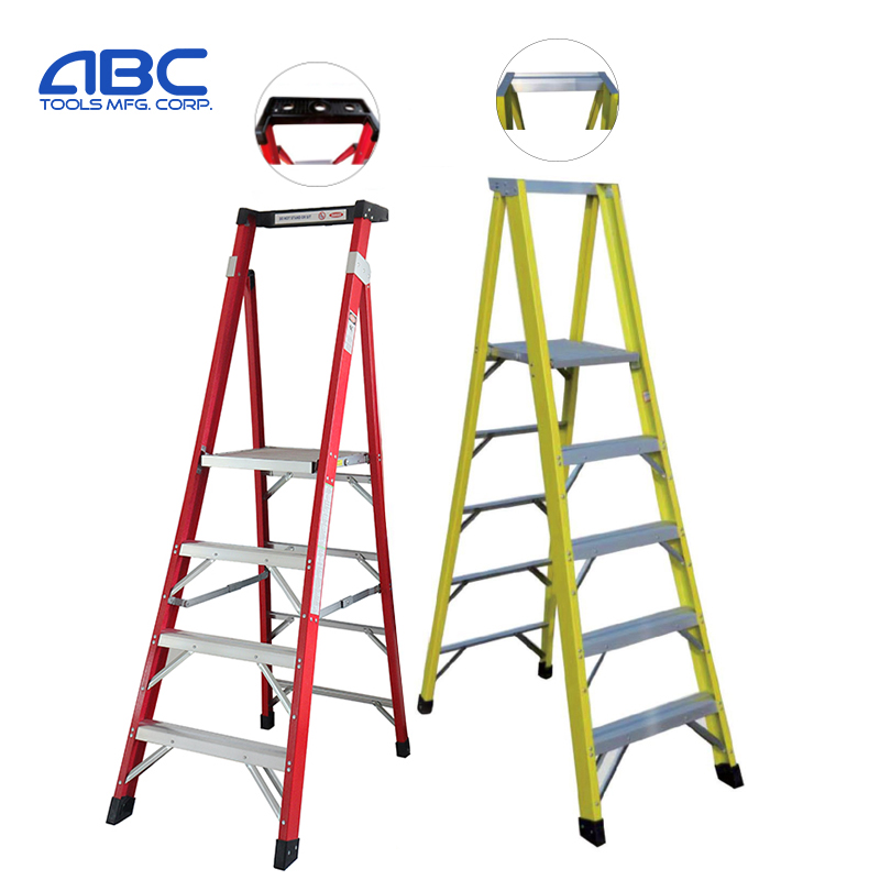 Climbing Step Ladder CSA ANSI Approved Multi Purpose 5 Step Single Side Fiberglass Ladder Featured Image