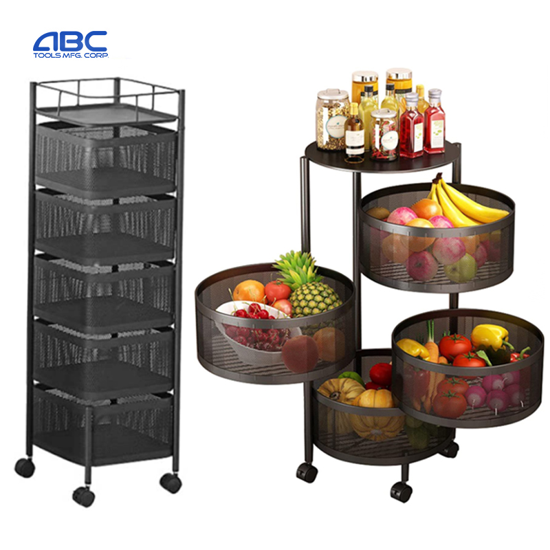 China OEM Bedroom Shelving Units - Squre&Round Rotating Kitchen Storage Shelf – ABC TOOLS detail pictures