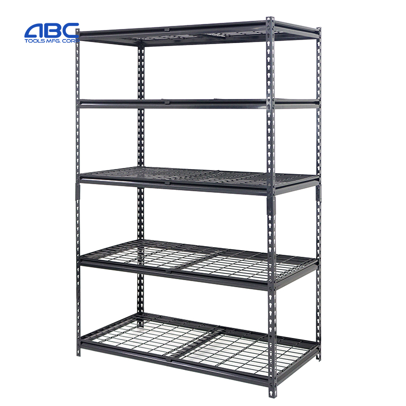 Heavy duty wire decking storage shelving with middle cross bar,4000lbs,black