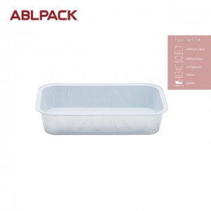 China High Quality Aluminum Box For Food Factory –  ABLPACK 320ML/10.7 OZ aluminum foil loaf baking pan with PET lid – ABL Baking