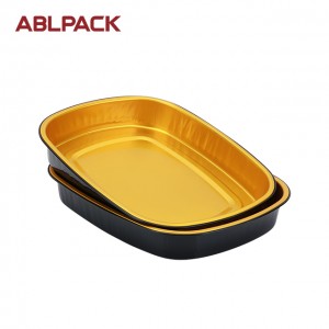 ABLPACK 680 ML/ 22.9OZ  square shape aluminum foil baking tray with high pet lid