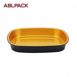 ABLPACK 680 ML/ 22.9OZ  square shape aluminum foil baking tray with high pet lid