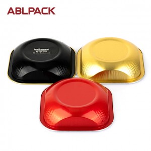 ABLPACK 90ML/ 2.9 OZ  square shape aluminum food container with PET lid