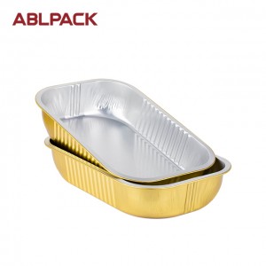 ABLPACK 4080ML/135OZ Rectangular shape Ramadan use aluminum foil baking tray with PET lids