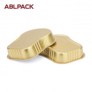 ABLPACK 385ML/ 11.9OZ  Steak shape aluminum foil baking trays with pet lid