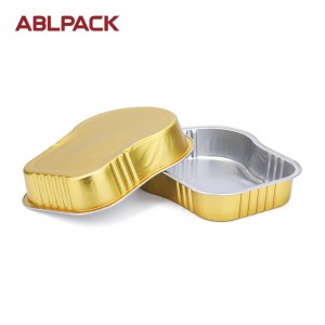 ABLPACK 385ML/ 11.9OZ  Steak shape aluminum foil baking trays with pet lid
