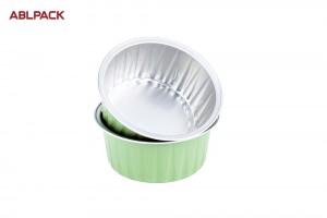 ABLPACK 125 ML/ 4 OZ Fern color aluminum foil baking cups with PET lid