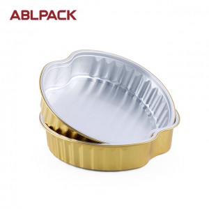 ABLPACK 560ML/ 20 OZ  special shape aluminum foil pans with plastic lid
