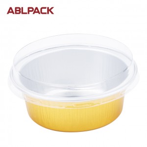 ABLPACK 50ML/  1.7OZ Round shape aluminum foil baking pans with PET lid