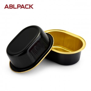 ABLPACK 58ML/2.0 OZ Oval shape Ramadan use aluminum foil baking cups with PET lids