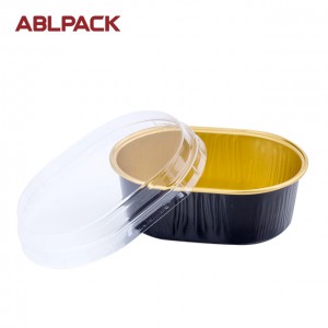 ABLPACK 68ML/ 2.3OZ Oval shape Ramadan use aluminum foil baking cups with PET lids