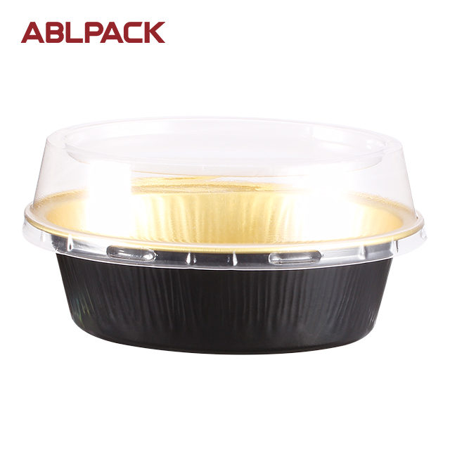 ABLPACK 85ML/ 2.8OZ  Oval shape aluminum foil baking cups with pet lid