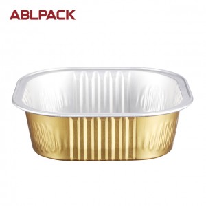 ABLPACK 100ML/ 3.3OZ  Square shape aluminum foil container with plastic lid