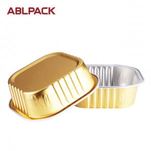ABLPACK 100ML/ 3.3OZ  Square shape aluminum foil container with plastic lid