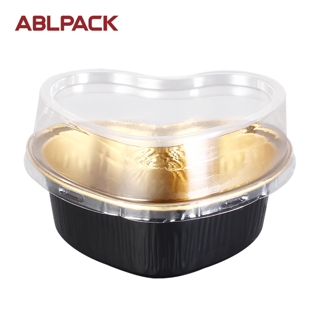 China High Quality Aluminum Foil Soufflé Cups Supplier –  ABLPACK 100 ML/ 3.5 OZ colored aluminum foil baking cups with PET lid – ABL Baking