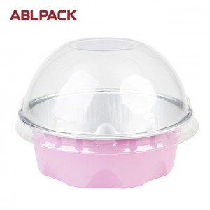 China High Quality Disposable Pans With Lids Suppliers –  ABLPACK 100 ML/ 3.3OZ  round aluminum foil baking cups with lid – ABL Baking