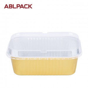 ABLPACK 1035 ML/34.5 OZ  rectangular shape aluminum foil food tray with pet lid