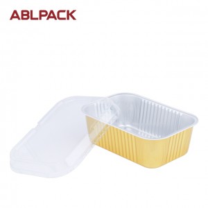 ABLPACK 1035 ML/34.5 OZ  rectangular shape aluminum foil food tray with pet lid