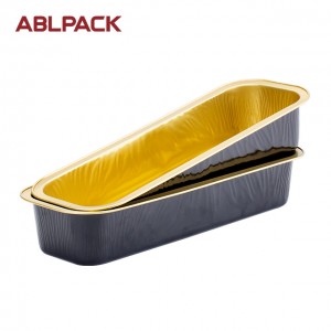 ABLPACK 1115 ML/37 OZ  long rectangular shape aluminum foil baking tray with high pet lid