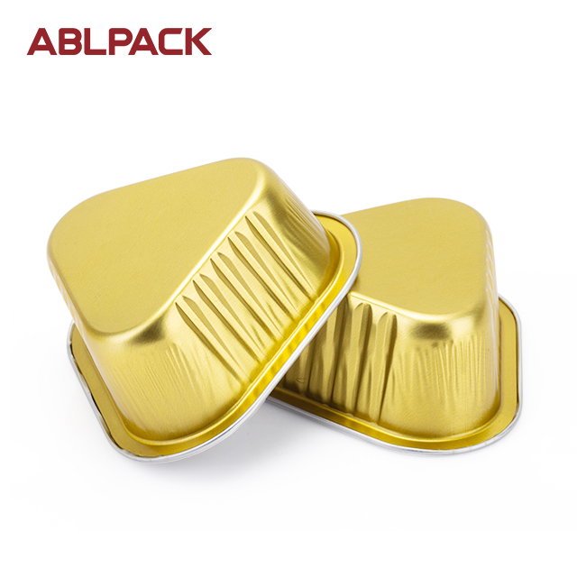 10Pcs Aluminium Foil Baking Trays with Lids 3500ml Gold Aluminum