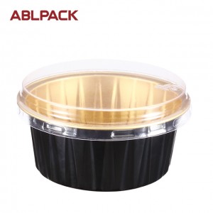 China High Quality Oven Baking Pan Factory –  ABLPACK 125 ML/ 4 OZ aluminum foil baking cups with PET lid – ABL Baking