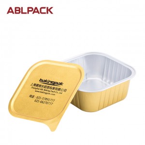 ABLPACK 150ML/ 5OZ  Square shape aluminum foil baking cups with sealable alu lid
