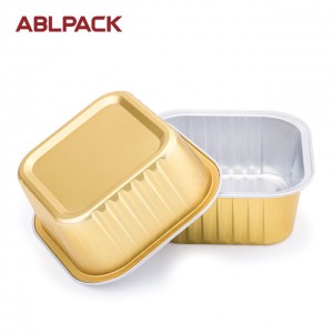 ABLPACK 150ML/ 5OZ  Square shape aluminum foil baking cups with sealable alu lid