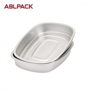 ABLPACK 1900 ML/ 64.2OZ  oval shape aluminum foil pan takeaway container with lids