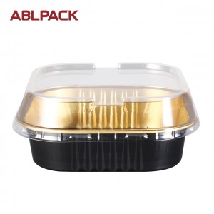ABLPACK 220 ML/7.4 OZ square shape aluminum foil container with PET lid