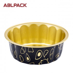 ABLPACK 235 ML/ 7.8 OZ middle size aluminum foil baking cups with PET lid