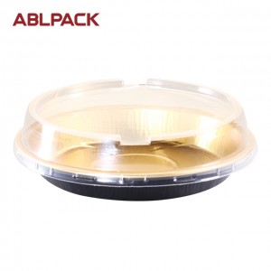 ABLPACK 275ML/ 9.7 OZ   Round shape aluminum foil baking tray with pet lid